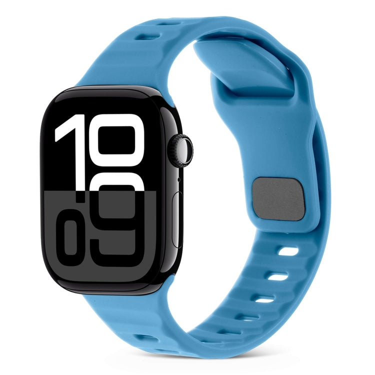 Dây Đồng Hồ Silicone Kẻ Sọc Khóa Vuông, Dành Cho Apple Watch Series 10 46mm, Dành Cho Apple Watch Series 10 42mm