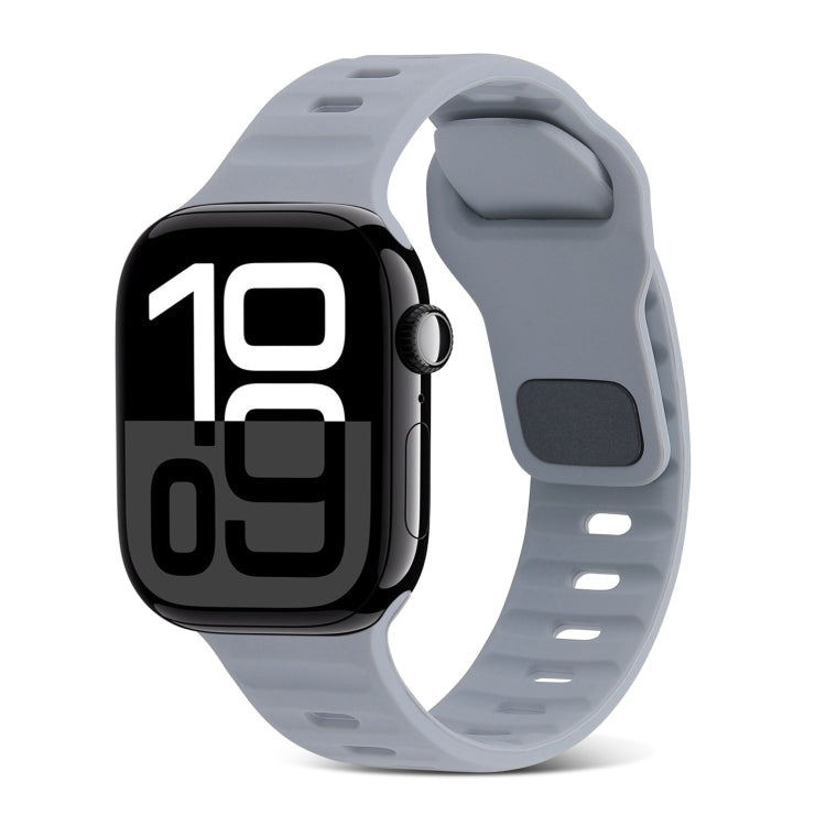 Dây Đồng Hồ Silicone Kẻ Sọc Khóa Vuông, Dành Cho Apple Watch Series 10 46mm, Dành Cho Apple Watch Series 10 42mm