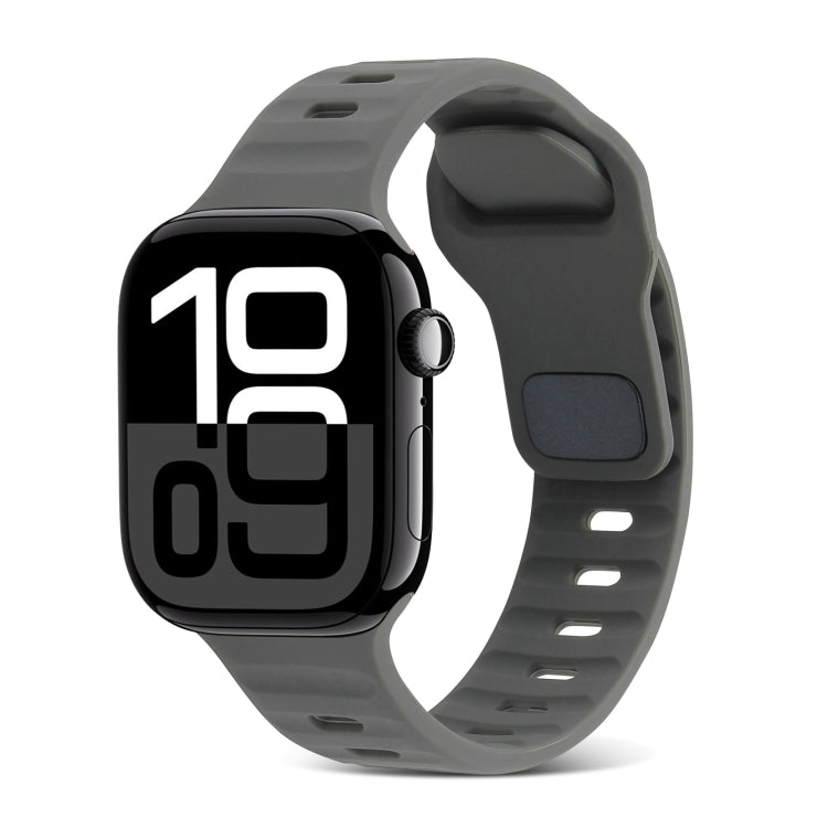 Dây Đồng Hồ Silicone Kẻ Sọc Khóa Vuông, Dành Cho Apple Watch Series 10 46mm, Dành Cho Apple Watch Series 10 42mm