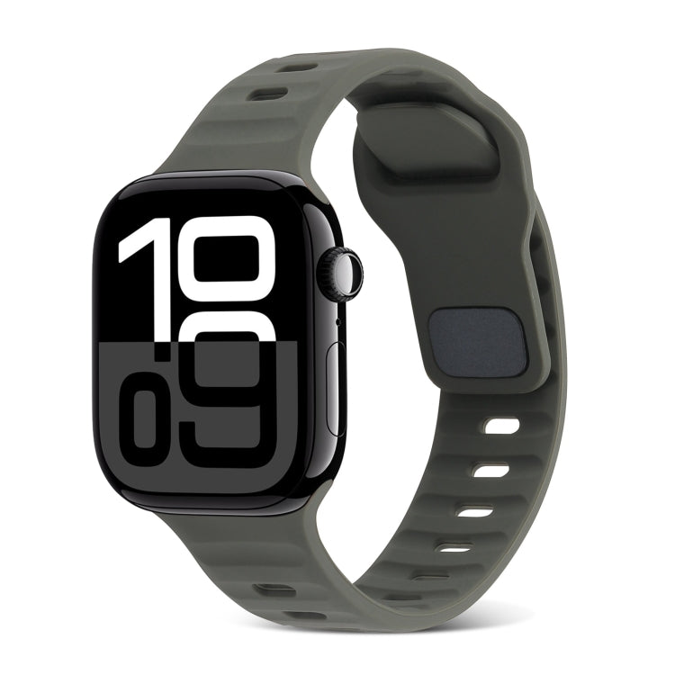 Dây Đồng Hồ Silicone Kẻ Sọc Khóa Vuông, Dành Cho Apple Watch Series 10 46mm, Dành Cho Apple Watch Series 10 42mm