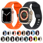 Dây Đồng Hồ Silicone Kẻ Sọc Khóa Vuông, Dành Cho Apple Watch Ultra 2 49mm, Dành Cho Apple Watch Series 9 45mm