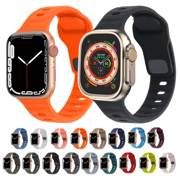 Dây Đồng Hồ Silicone Kẻ Sọc Khóa Vuông, Dành Cho Apple Watch SE 2023 44mm, Dành Cho Apple Watch SE 2023 40mm