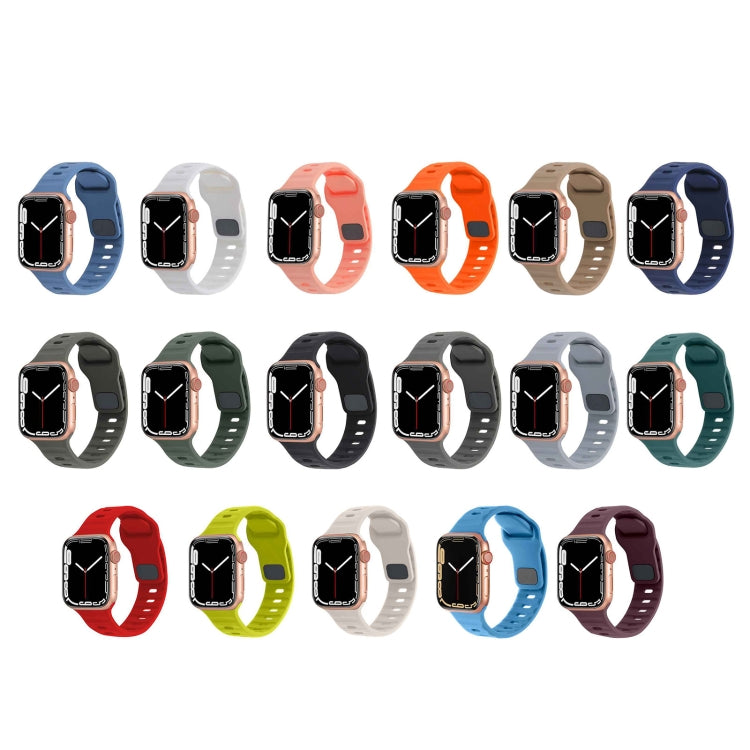 Dây Đồng Hồ Silicone Kẻ Sọc Khóa Vuông, Dành Cho Apple Watch SE 2023 44mm, Dành Cho Apple Watch SE 2023 40mm