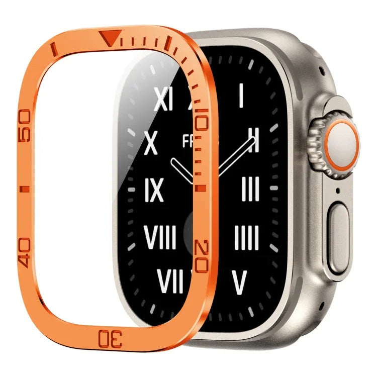 Khung kim loại vòng số tích hợp phim cường lực, Dành cho Apple Watch Ultra 1 / 2 / 3 49mm