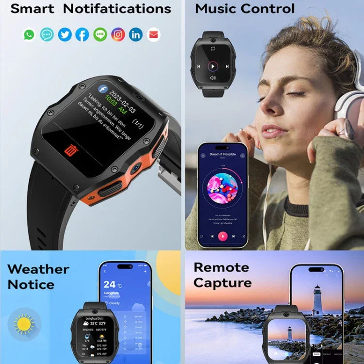 Model X Đồng hồ Thông minh Gốm Android 9.0 4G Chống Nước IP68 Màn hình 1.99 inch Hai Camera, 2GB+16GB, 4GB+128GB