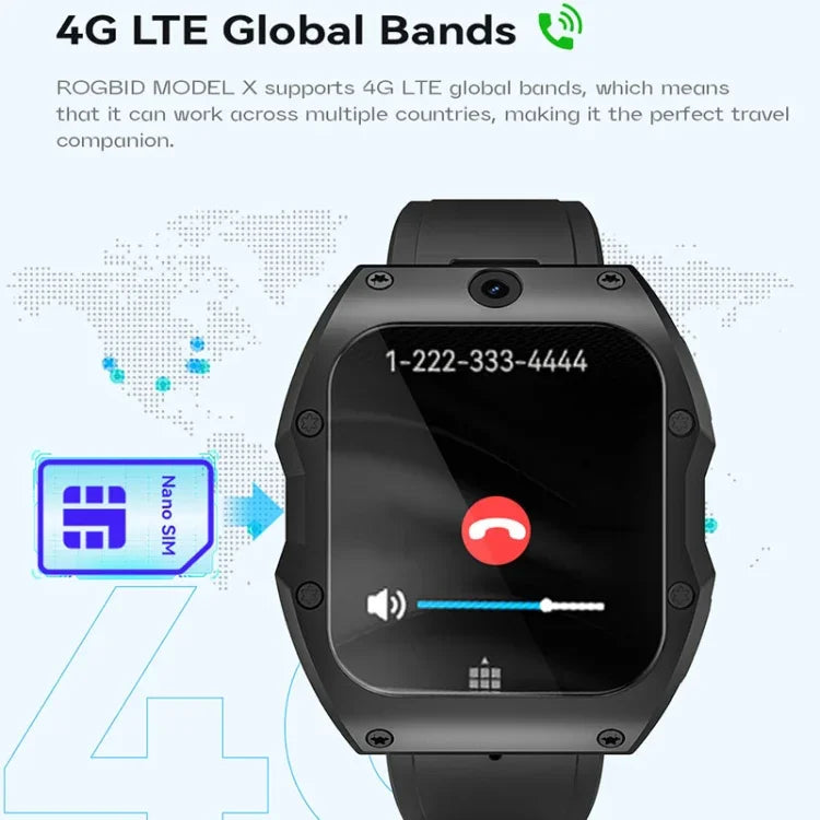 Model X Đồng hồ Thông minh Gốm Android 9.0 4G Chống Nước IP68 Màn hình 1.99 inch Hai Camera, 2GB+16GB, 4GB+128GB