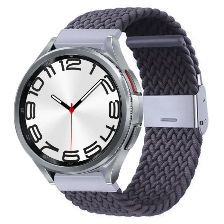 Nylon Braided Metal Buckle Watch Band, For Samsung Galaxy Watch 6 / 6 Classic