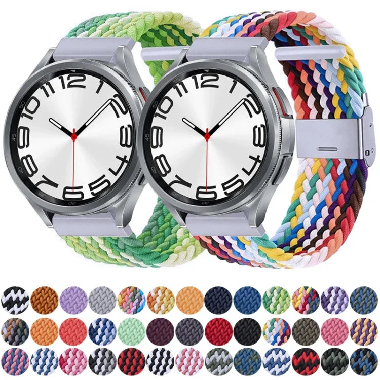 Nylon Braided Metal Buckle Watch Band, For Samsung Galaxy Watch 6 / 6 Classic