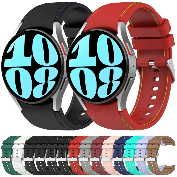 Dây đồng hồ da silicone, dành cho Samsung Galaxy Watch 6 / 6 Classic
