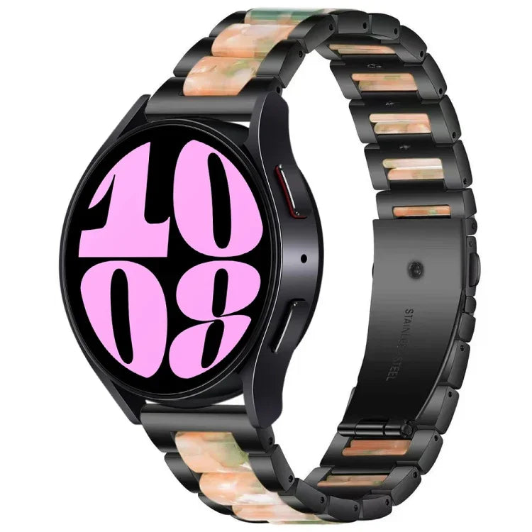 Dây đồng hồ kim loại ba hạt nhựa, dành cho Samsung Galaxy Watch 6 / 6 Classic