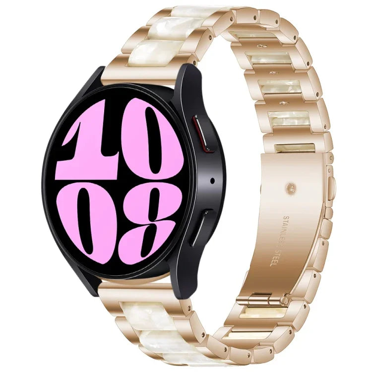 Dây đồng hồ kim loại ba hạt nhựa, dành cho Samsung Galaxy Watch 6 / 6 Classic