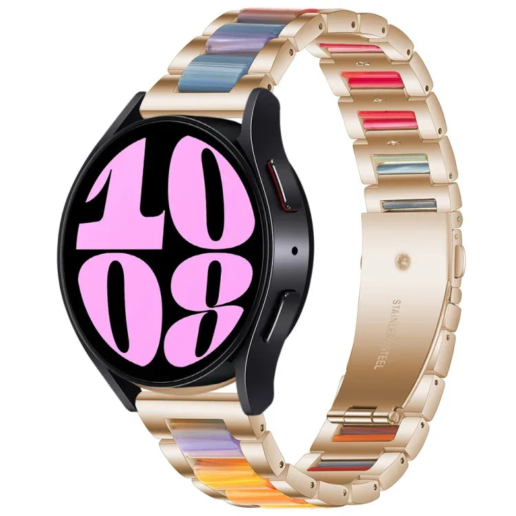Dây đồng hồ kim loại ba hạt nhựa, dành cho Samsung Galaxy Watch 6 / 6 Classic