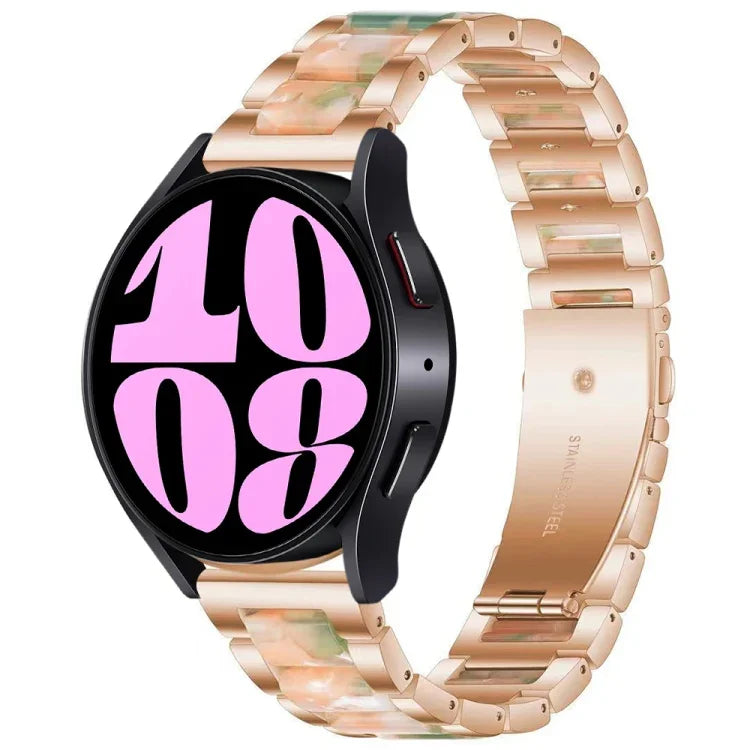 Dây đồng hồ kim loại ba hạt nhựa, dành cho Samsung Galaxy Watch 6 / 6 Classic