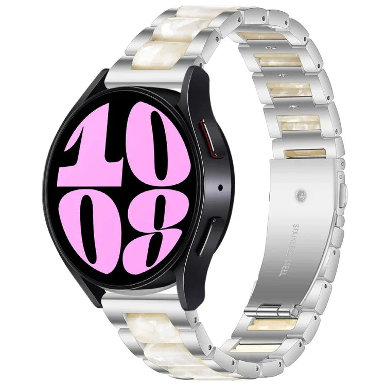 Dây đồng hồ kim loại ba hạt nhựa, dành cho Samsung Galaxy Watch 6 / 6 Classic
