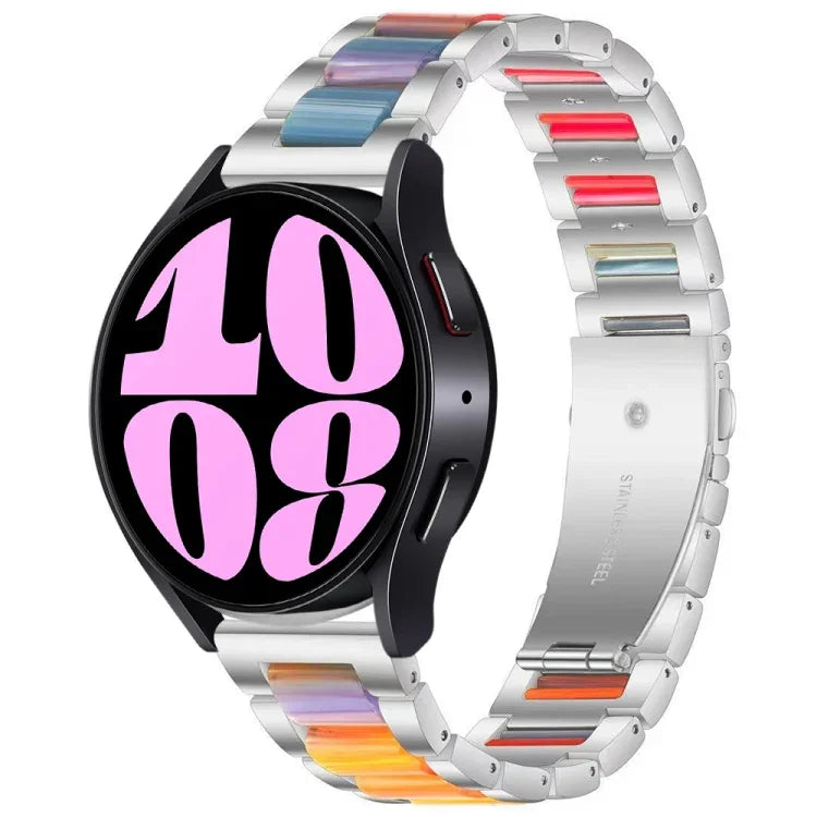 Dây đồng hồ kim loại ba hạt nhựa, dành cho Samsung Galaxy Watch 6 / 6 Classic