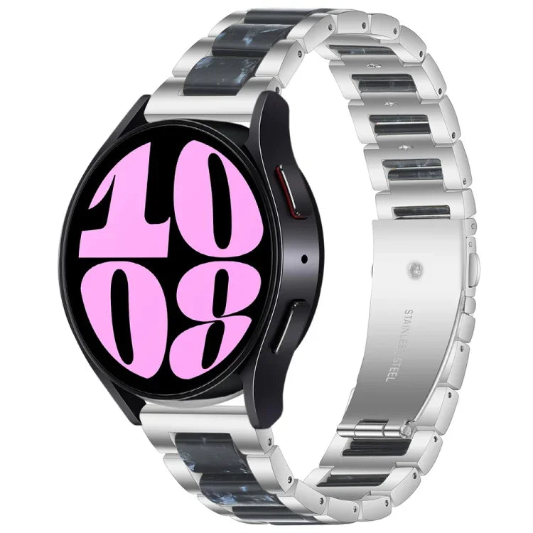 Dây đồng hồ kim loại ba hạt nhựa, dành cho Samsung Galaxy Watch 6 / 6 Classic
