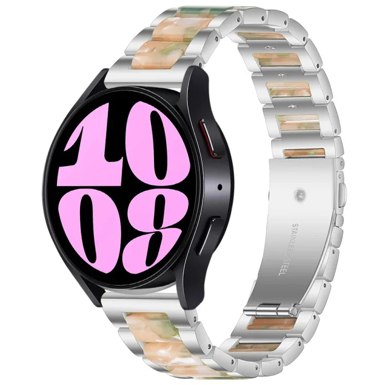Dây đồng hồ kim loại ba hạt nhựa, dành cho Samsung Galaxy Watch 6 / 6 Classic