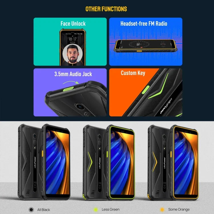 Ulefone Armor X12 Pro, điện thoại bền bỉ IP68/IP69K, màn hình 5.45 inch Android 15 MediaTek Helio G36 Octa Core, Mạng: 4G, NFC, 4GB+64GB