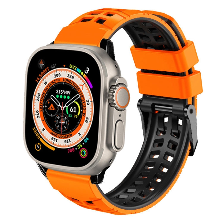 Twill Dual-row Buckle Silicone Watch Band, For Apple Watch Ultra 49mm, For Apple Watch SE 2023 44mm, For Apple Watch SE 2023 40mm, For Apple Watch Ultra 2 49mm, For Apple Watch Series 9 45mm