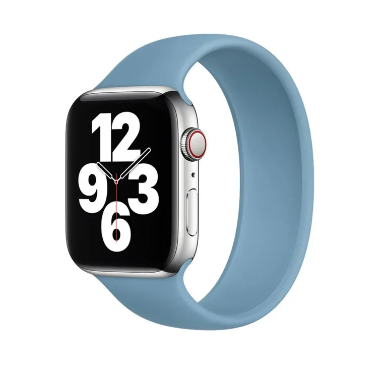 Dây đồng hồ silicone co giãn màu trơn cho Apple Watch Series 8&7 41mm / SE 2&6&SE&5&4 40mm / 3&2&1 38mm, Kích thước:M 143mm (Xanh Aqua), Kích thước:M 143mm