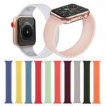 Dây đeo đồng hồ silicone đàn hồi màu trơn thay thế cho Apple Watch Series 5 & 4 40mm / 3 & 2 & 1 38mm, Kích thước: S 130mm, S 130mm, M 143mm, L 156mm