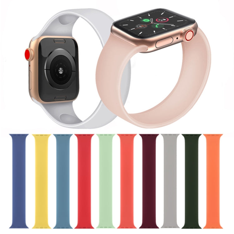 Dây đeo đồng hồ silicone đàn hồi màu trơn thay thế cho Apple Watch Series 5 & 4 40mm / 3 & 2 & 1 38mm, Kích thước: S 130mm, S 130mm, M 143mm, L 156mm