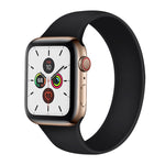 Dây đeo đồng hồ silicone đàn hồi màu trơn thay thế cho Apple Watch Series 5 & 4 40mm / 3 & 2 & 1 38mm, Kích thước: S 130mm, S 130mm, M 143mm, L 156mm