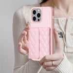 Horizontal Wallet Rhombic Leather Phone Case, For iPhone 15 Pro Max, For iPhone 15 Pro, For iPhone 15 Plus, For iPhone 15