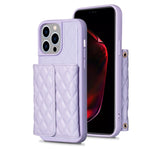 Horizontal Wallet Rhombic Leather Phone Case, For iPhone 15 Pro Max, For iPhone 15 Pro, For iPhone 15 Plus, For iPhone 15