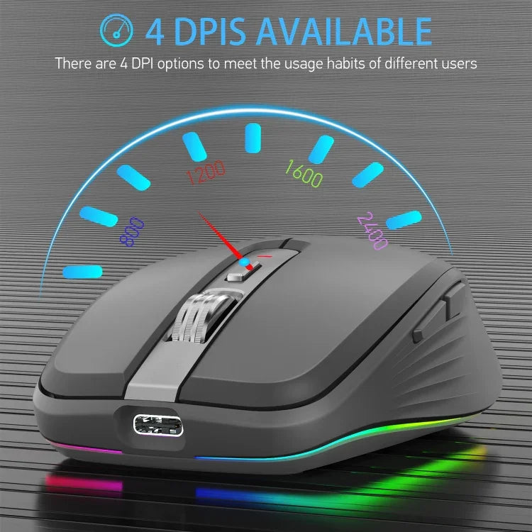 Chuột không dây HXSJ M303 2400DPI chế độ kép 2.4GHz + Bluetooth 5.1