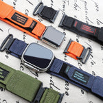 AW Nylon Two-Section Watch Band, For Apple Watch Series 7 41mm, For Apple Watch Series 7 45mm, For Apple Watch SE 40mm, For Apple Watch SE 44mm, For Apple Watch Series 6 40mm, For Apple Watch Series 6 44mm, For Apple Watch Series 5 44mm                ...