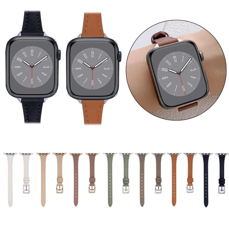 Dây đồng hồ Da thật mảnh hình chữ T, Dành cho Apple Watch Series 2 42mm, Dành cho Apple Watch 2 38mm, Dành cho Apple Watch 42mm, Dành cho Apple Watch 38mm