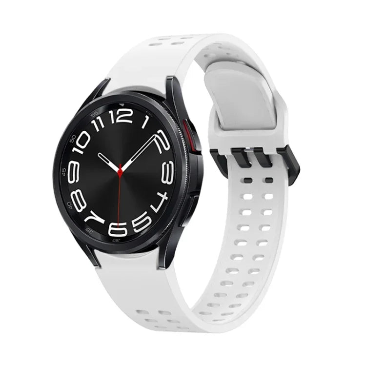 Dây đồng hồ silicone màu trơn hai hàng lỗ, cho Samsung Galaxy Watch 6
