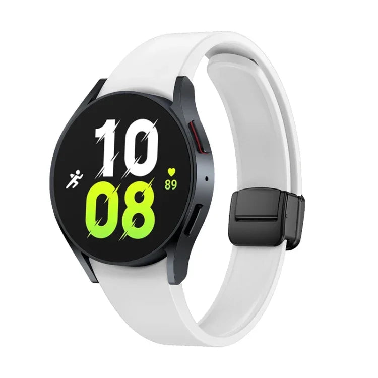 Dây đồng hồ silicone khóa đen gập từ tính, Dành cho Samsung Galaxy Watch 6