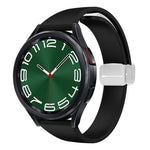 Dây đồng hồ silicone mảnh khóa bạc từ tính, Dành cho Samsung Galaxy Watch 6 / 6 Classic