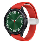 Dây đồng hồ silicone mảnh khóa bạc từ tính, Dành cho Samsung Galaxy Watch 6 / 6 Classic