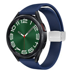 Dây đồng hồ silicone mảnh khóa bạc từ tính, Dành cho Samsung Galaxy Watch 6 / 6 Classic