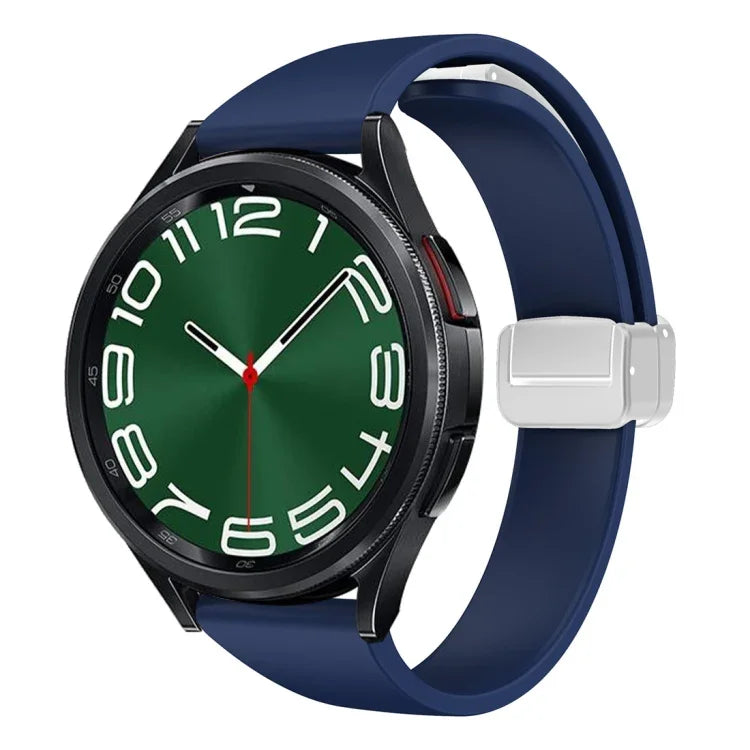 Dây đồng hồ silicone mảnh khóa bạc từ tính, Dành cho Samsung Galaxy Watch 6 / 6 Classic
