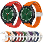 Dây đồng hồ silicone mảnh khóa bạc từ tính, Dành cho Samsung Galaxy Watch 6 / 6 Classic