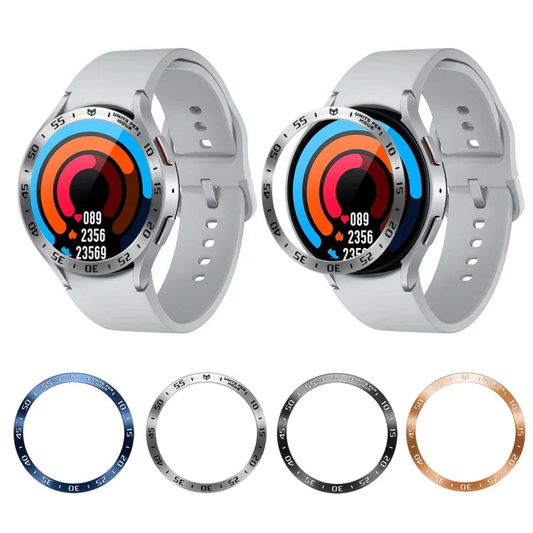 A Style Smart Watch Steel Ring Protective Frame, For Samsung Galaxy Watch6 Classic 47mm, For Samsung Galaxy Watch6 Classic 43mm