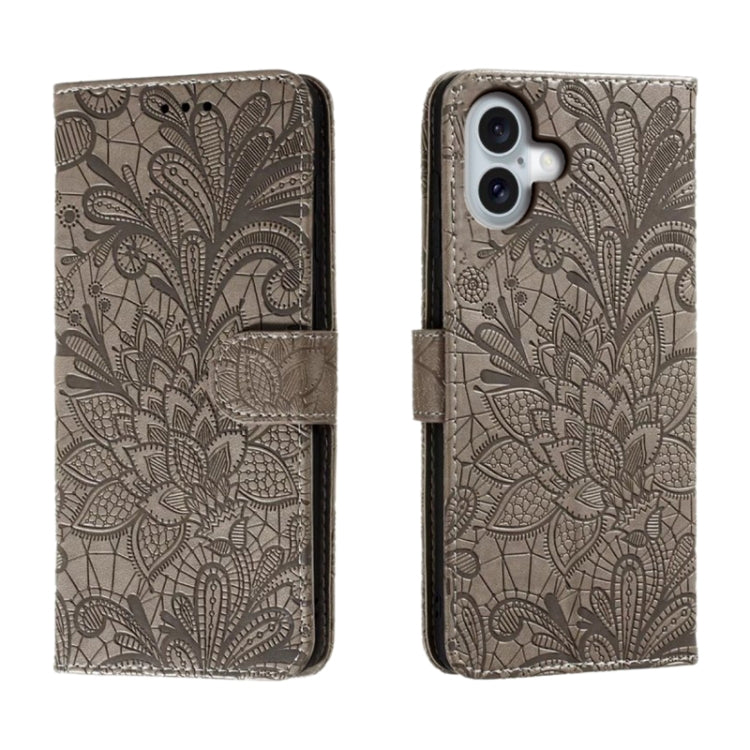 Ốp lưng điện thoại da lật dập nổi hoa ren, Dành cho iPhone 17e / 16e, Dành cho iPhone 17 Pro Max, Dành cho iPhone 17 Pro, Dành cho iPhone 17, Dành cho iPhone Air, Dành cho iPhone 16 Pro Max, Dành cho iPhone 16 Pro, Dành cho iPhone 16 Plus