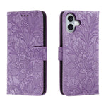 Ốp lưng điện thoại da lật dập nổi hoa ren, Dành cho iPhone 17e / 16e, Dành cho iPhone 17 Pro Max, Dành cho iPhone 17 Pro, Dành cho iPhone 17, Dành cho iPhone Air, Dành cho iPhone 16 Pro Max, Dành cho iPhone 16 Pro, Dành cho iPhone 16 Plus