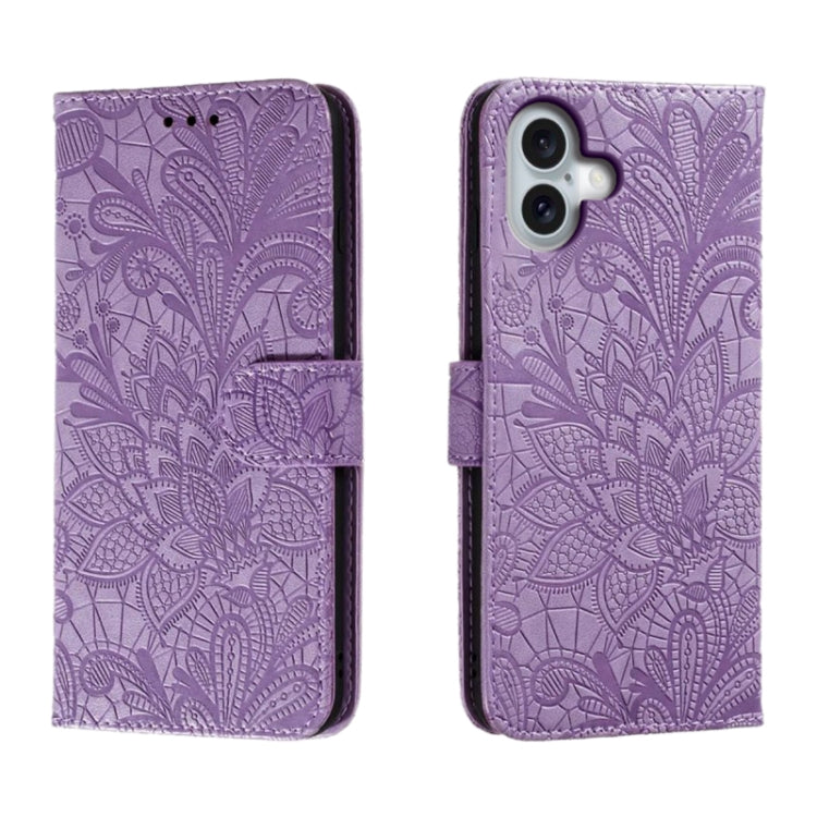 Ốp lưng điện thoại da lật dập nổi hoa ren, Dành cho iPhone 17e / 16e, Dành cho iPhone 17 Pro Max, Dành cho iPhone 17 Pro, Dành cho iPhone 17, Dành cho iPhone Air, Dành cho iPhone 16 Pro Max, Dành cho iPhone 16 Pro, Dành cho iPhone 16 Plus