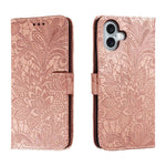 Ốp lưng điện thoại da lật dập nổi hoa ren, Dành cho iPhone 17e / 16e, Dành cho iPhone 17 Pro Max, Dành cho iPhone 17 Pro, Dành cho iPhone 17, Dành cho iPhone Air, Dành cho iPhone 16 Pro Max, Dành cho iPhone 16 Pro, Dành cho iPhone 16 Plus