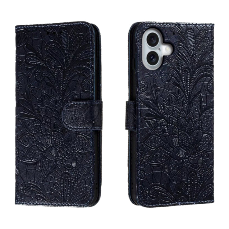 Ốp lưng điện thoại da lật dập nổi hoa ren, Dành cho iPhone 17e / 16e, Dành cho iPhone 17 Pro Max, Dành cho iPhone 17 Pro, Dành cho iPhone 17, Dành cho iPhone Air, Dành cho iPhone 16 Pro Max, Dành cho iPhone 16 Pro, Dành cho iPhone 16 Plus