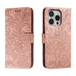 Ốp lưng điện thoại da lật dập nổi hoa ren, Dành cho iPhone 17e / 16e, Dành cho iPhone 17 Pro Max, Dành cho iPhone 17 Pro, Dành cho iPhone 17, Dành cho iPhone Air, Dành cho iPhone 16 Pro Max, Dành cho iPhone 16 Pro, Dành cho iPhone 16 Plus