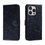 Ốp lưng điện thoại da lật dập nổi hoa ren, Dành cho iPhone 17e / 16e, Dành cho iPhone 17 Pro Max, Dành cho iPhone 17 Pro, Dành cho iPhone 17, Dành cho iPhone Air, Dành cho iPhone 16 Pro Max, Dành cho iPhone 16 Pro, Dành cho iPhone 16 Plus