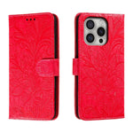 Ốp lưng điện thoại da lật dập nổi hoa ren, Dành cho iPhone 17e / 16e, Dành cho iPhone 17 Pro Max, Dành cho iPhone 17 Pro, Dành cho iPhone 17, Dành cho iPhone Air, Dành cho iPhone 16 Pro Max, Dành cho iPhone 16 Pro, Dành cho iPhone 16 Plus