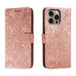 Ốp lưng điện thoại da lật dập nổi hoa ren, Dành cho iPhone 17e / 16e, Dành cho iPhone 17 Pro Max, Dành cho iPhone 17 Pro, Dành cho iPhone 17, Dành cho iPhone Air, Dành cho iPhone 16 Pro Max, Dành cho iPhone 16 Pro, Dành cho iPhone 16 Plus