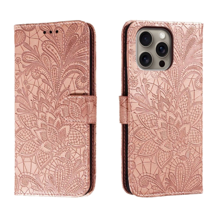 Ốp lưng điện thoại da lật dập nổi hoa ren, Dành cho iPhone 17e / 16e, Dành cho iPhone 17 Pro Max, Dành cho iPhone 17 Pro, Dành cho iPhone 17, Dành cho iPhone Air, Dành cho iPhone 16 Pro Max, Dành cho iPhone 16 Pro, Dành cho iPhone 16 Plus